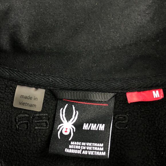 Spyder Womens 1/4 Zip Pulliover Medium Gray Black Sweater Long Sleeve Stretch - Picture 2 of 11